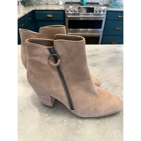 1.State Size 8  Preete Leather Suede Almond Ankle Boot Zip Side - Picture 2 of 4